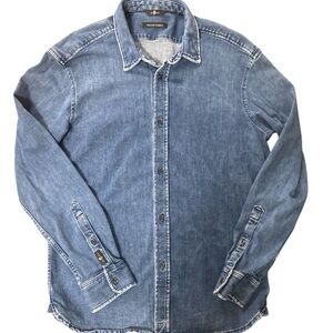 7 For All Mankind Blue Button Down Shirt